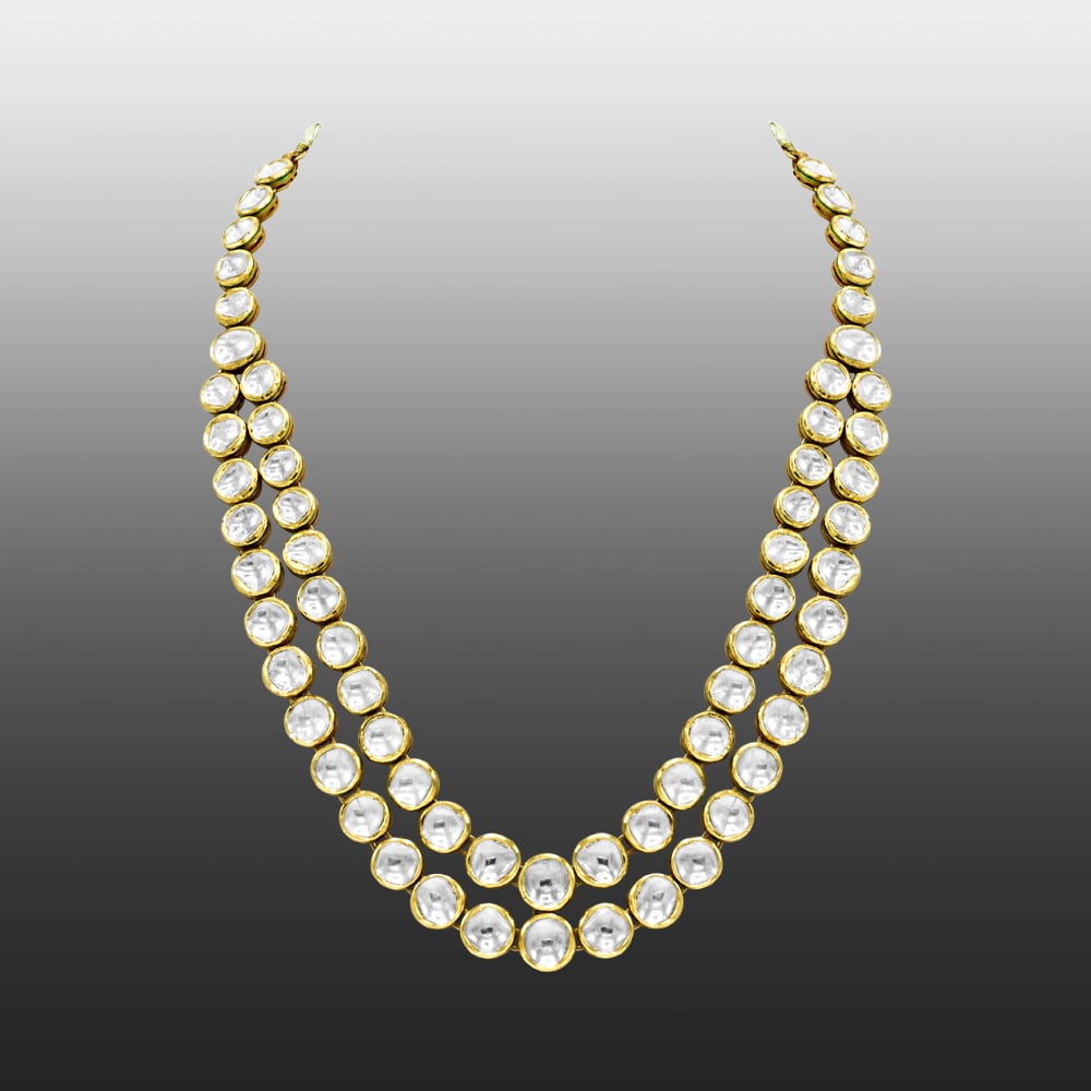 Double-Line Ivory Polki Necklace